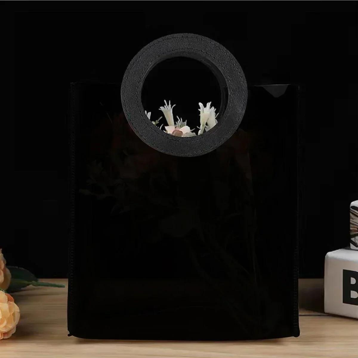 3 Pcs Cool Black Plastic Hand Gift Bags Waterproof PVC Rectangular Round Handheld Wedding Flower Candy Packaging Flower Handbags Small 18x10x20cm
3 Pcs Cool Black Plastic Hand Gift Bags Waterproof PVC Rectangular Round Handheld Wedding Flower Candy Packaging Flower Handbags Small 18x10x20cm