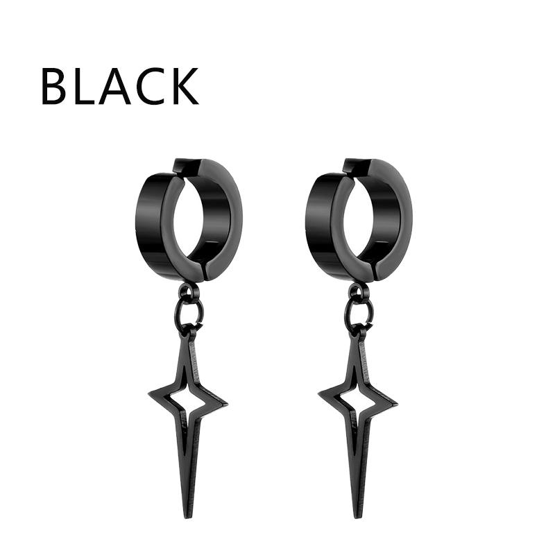 1Pair Punk Star Pendant Hoop Earrings for Men Women Ear Clip Stainless Stee Fake Non Piercing Earring Without Ear Holes Zircon чорний
1Pair Punk Star Pendant Hoop Earrings for Men Women Ear Clip Stainless Stee Fake Non Piercing Earring Without Ear Holes Zircon чорний
