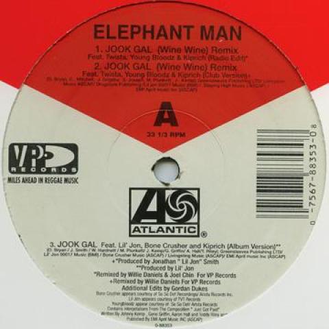 12-дюймовая пластинка ELEPHANT MAN, TWISTA, YOUNG BLOODZ, - Jook Gal Remix; Клубная версия; Альбом ATL1286353 Atlantic 2004 США Регги, Ска и Даб
12-дюймовая пластинка ELEPHANT MAN, TWISTA, YOUNG BLOODZ, - Jook Gal Remix; Клубная версия; Альбом ATL1286353 Atlantic 2004 США Регги, Ска и Даб