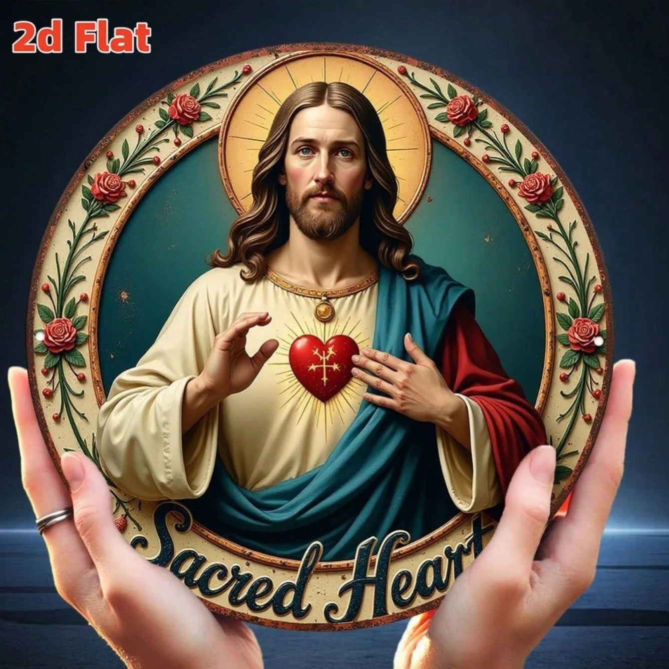 Sacred Heart Jesus Wall Plaque Glowing Religious Art Floral Metal Decor Home Church 20x20 різнокольоровий
Sacred Heart Jesus Wall Plaque Glowing Religious Art Floral Metal Decor Home Church 20x20 різнокольоровий