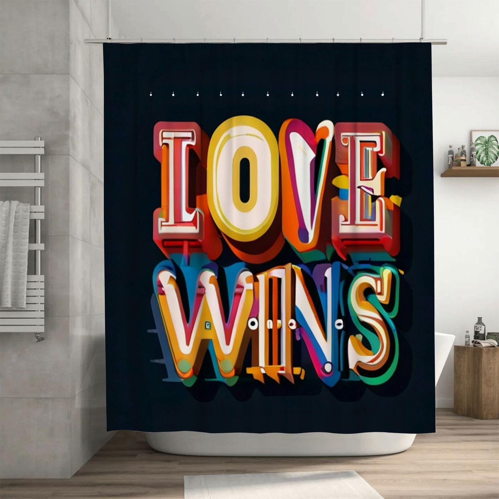 Bold Love Wins Shower Curtain - Vibrant 3D Typography Design For A Waterproof And Inspirational Bathroom Dcor Set W60H190(CM)-1 Pcs
Bold Love Wins Shower Curtain - Vibrant 3D Typography Design For A Waterproof And Inspirational Bathroom Dcor Set W60H190(CM)-1 Pcs