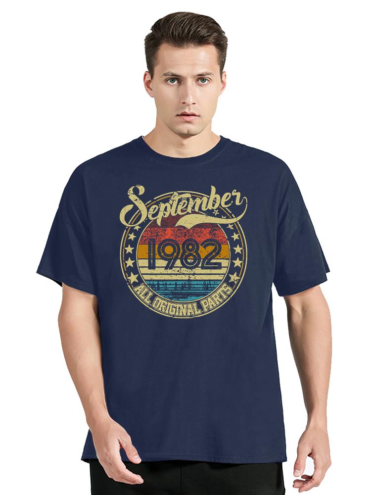 Vintage September 1982 Old TShirt Fashion ONeck Unisex Tops Tee Streetwear Fitness T Shirt Casual Cotton Tshirt Mens Clothes S
Vintage September 1982 Old TShirt Fashion ONeck Unisex Tops Tee Streetwear Fitness T Shirt Casual Cotton Tshirt Mens Clothes S