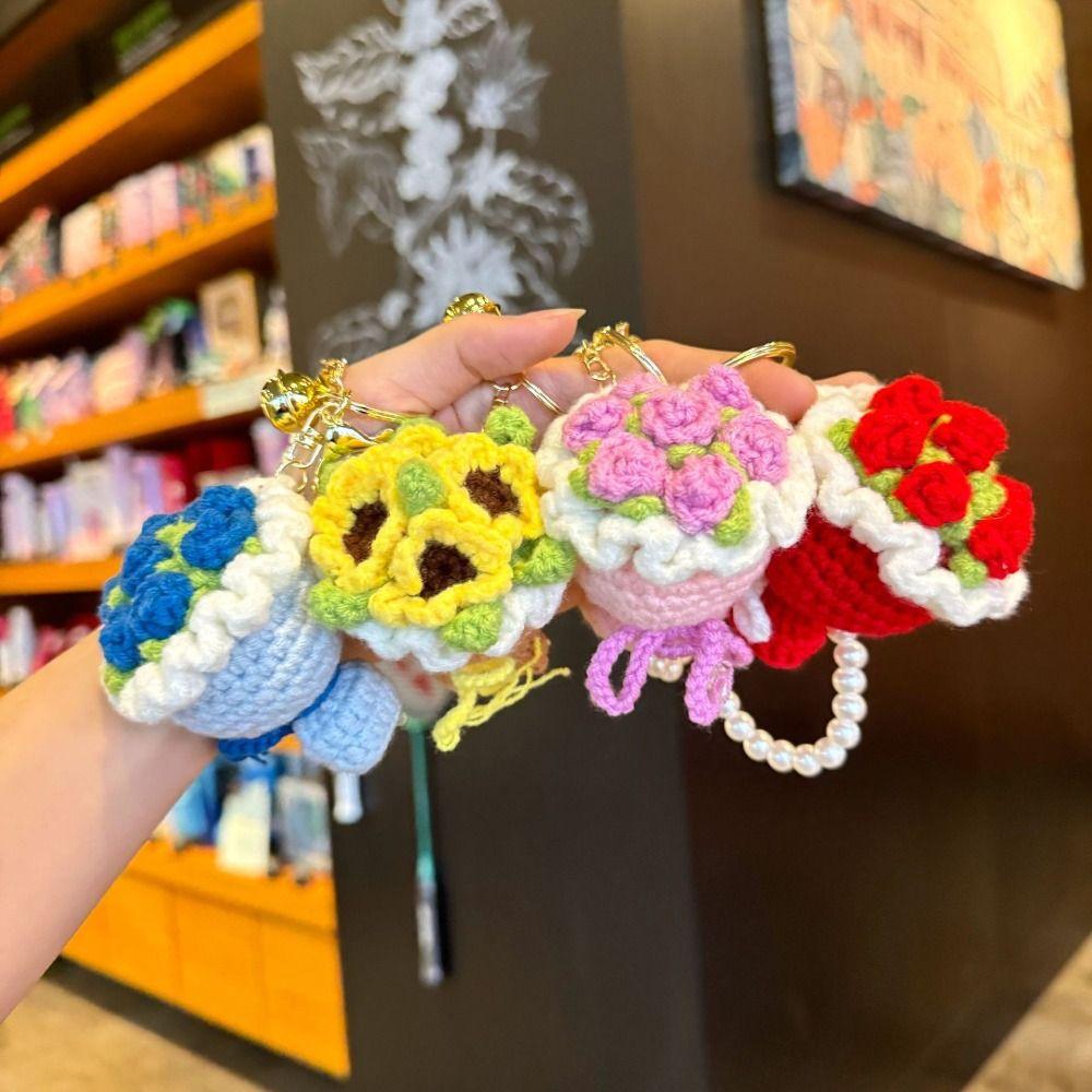 Pearl Flower Bouquet Keychain Rose Car Key Ring Fashion Knitted Flower Pendant Backpack Decor красный
Pearl Flower Bouquet Keychain Rose Car Key Ring Fashion Knitted Flower Pendant Backpack Decor красный