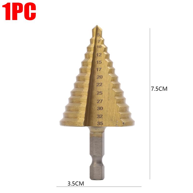 High Speed Steel Drill Bit Titanium Coated Hexagonal Step Drill Cone Bits Plastic Wood Metal Drilling Hole DIY Power Tools
High Speed Steel Drill Bit Titanium Coated Hexagonal Step Drill Cone Bits Plastic Wood Metal Drilling Hole DIY Power Tools