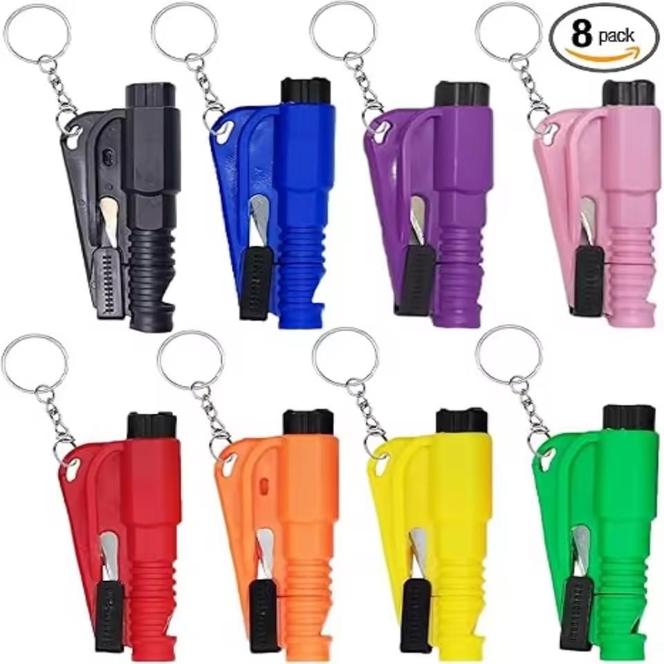 8PCS 3 in 1 Car Escape Tool Keychain Glass Breaker Seatbelt Cutter Survival Whistle Universal Emergency Tool All Cars
8PCS 3 in 1 Car Escape Tool Keychain Glass Breaker Seatbelt Cutter Survival Whistle Universal Emergency Tool All Cars