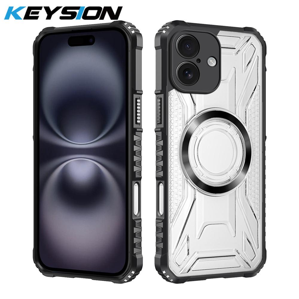 KEYSION Transparent Magnetic Case for MagSafe for iPhone 16 Pro Max 16 Plus Silicone+PC Shockproof Phone Cover for iPhone 16e for iPhone 16 чорний
KEYSION Transparent Magnetic Case for MagSafe for iPhone 16 Pro Max 16 Plus Silicone+PC Shockproof Phone Cover for iPhone 16e for iPhone 16 чорний