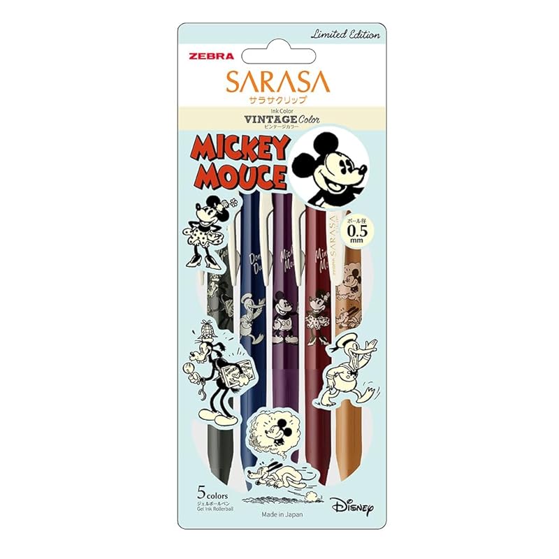 zebra gel ballpoint pen Sarasa clip 0.5mm vintage disney 5 color set JJ15-DS2305-5C
zebra gel ballpoint pen Sarasa clip 0.5mm vintage disney 5 color set JJ15-DS2305-5C