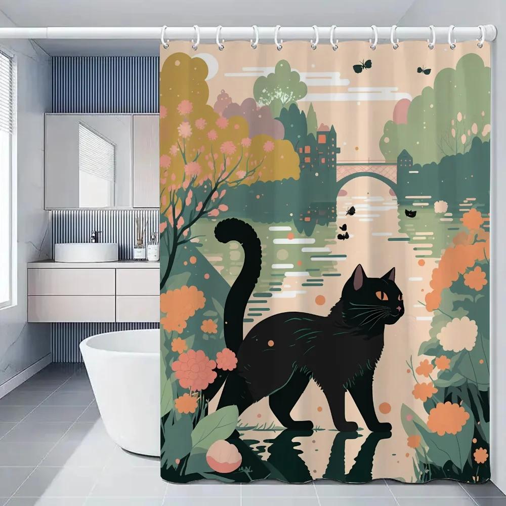 Black Cat Shower Curtains for Bathroom Showers Bath Folding Partition Curtain Accessories Bedrooms Waterproof Fabric Things the 90X180cm
Black Cat Shower Curtains for Bathroom Showers Bath Folding Partition Curtain Accessories Bedrooms Waterproof Fabric Things the 90X180cm