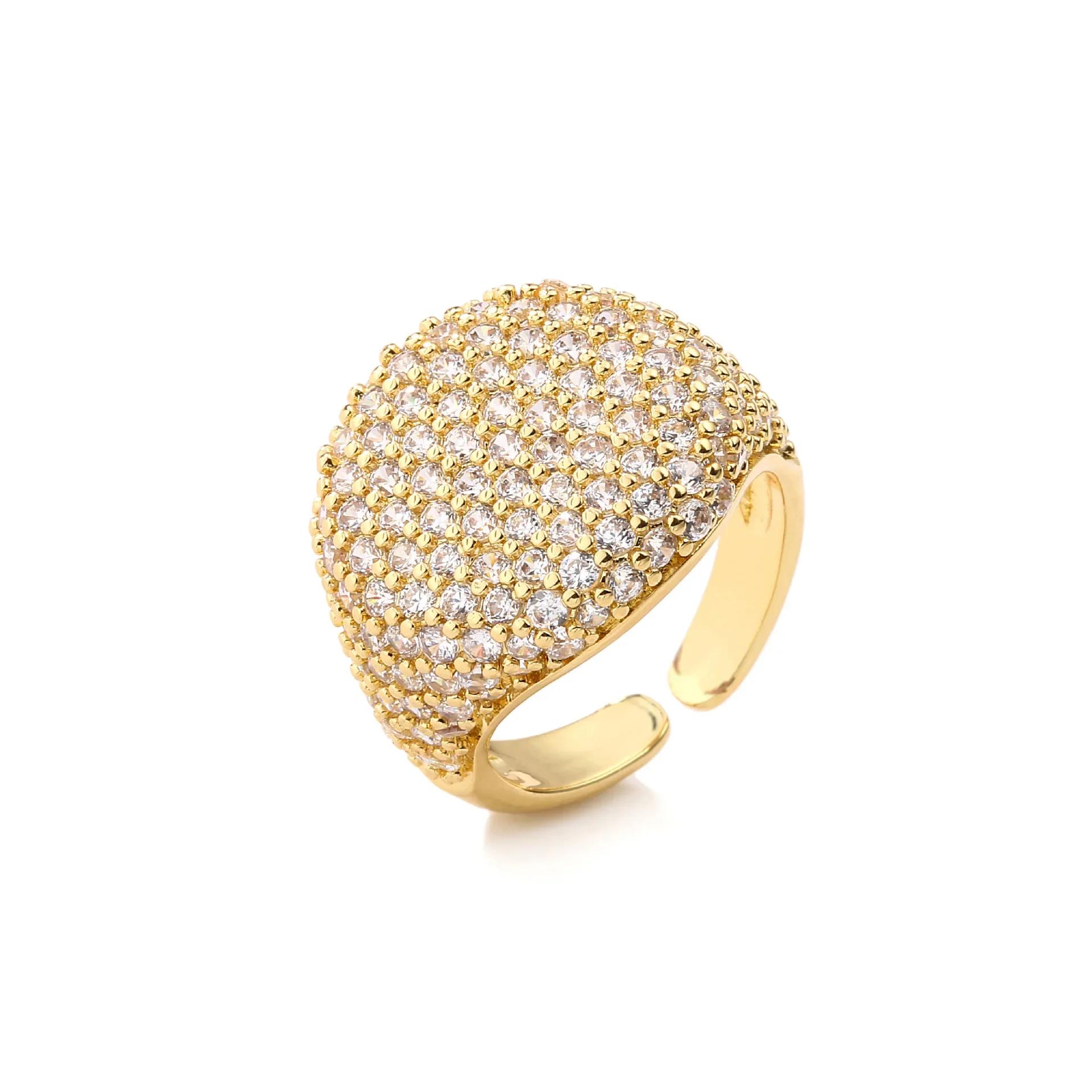 New Personality Full Zircon Shiny Stainless Steel Wide Opening Rings for Women Charm Gold Color Crystal Finger Jewelry Colorfast
New Personality Full Zircon Shiny Stainless Steel Wide Opening Rings for Women Charm Gold Color Crystal Finger Jewelry Colorfast