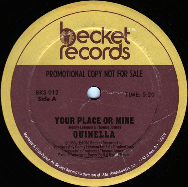12inch Record QUINELLA - Your Place Or Mine BKS012 Becket Records 1980 US Soul/Funk Used
12inch Record QUINELLA - Your Place Or Mine BKS012 Becket Records 1980 US Soul/Funk Used