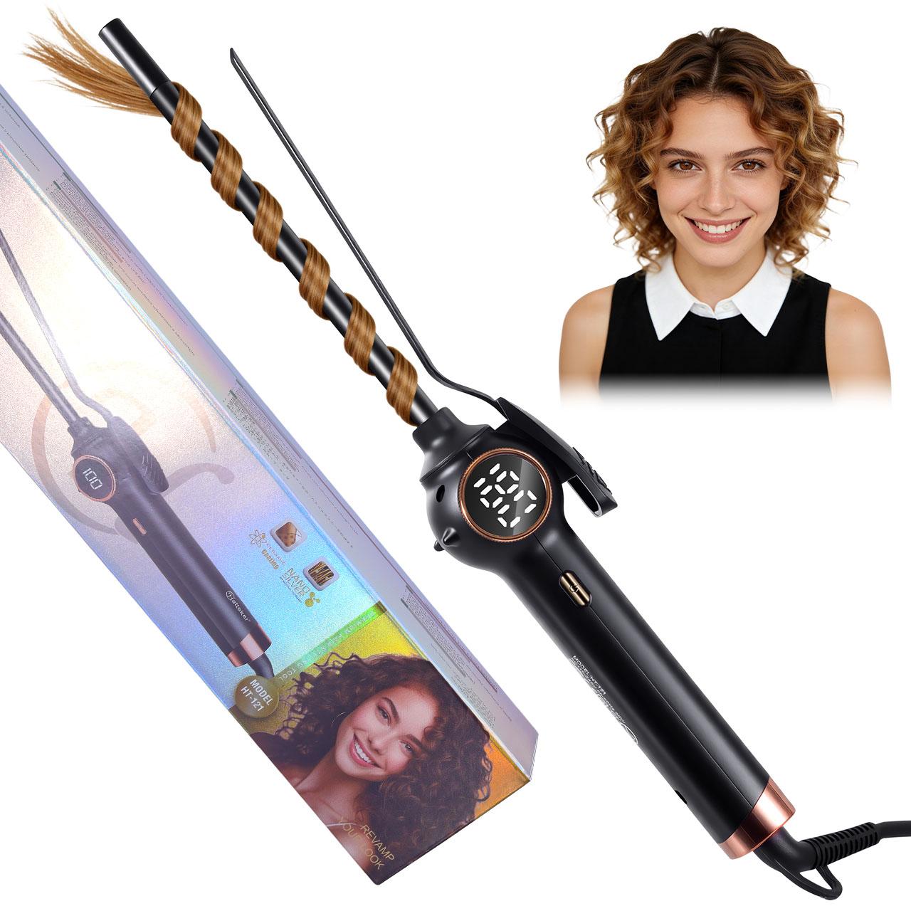 Hatteker 1/28 Inch Tourmaline Ceramic Curling Iron - PTC Rapid Heating Hair Curler with Multi-Level Temperature Control
Hatteker 1/28 Inch Tourmaline Ceramic Curling Iron - PTC Rapid Heating Hair Curler with Multi-Level Temperature Control