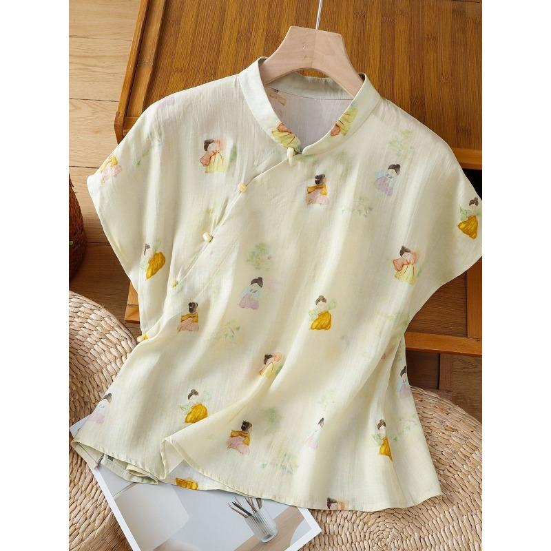 Contrast Color Pullover Fashionable and Elegant Chiffon Floral Shirt Women s Summer Short-sleeved Top S білий
Contrast Color Pullover Fashionable and Elegant Chiffon Floral Shirt Women s Summer Short-sleeved Top S білий