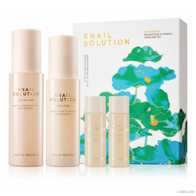 Nature Republic Snail Solution Skin Care 2-Set (Skin Booster 130ml + Emulsion 120ml) (+Free gift)
Nature Republic Snail Solution Skin Care 2-Set (Skin Booster 130ml + Emulsion 120ml) (+Free gift)