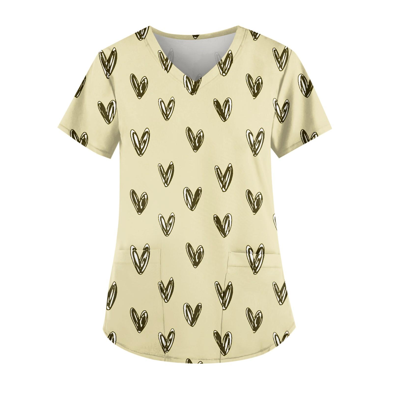 Women s Cute Printed Work Clothes V-neck Double Layer Pockets Basic Short Sleeve Top Pullover Christmas XL жовтий
Women s Cute Printed Work Clothes V-neck Double Layer Pockets Basic Short Sleeve Top Pullover Christmas XL жовтий