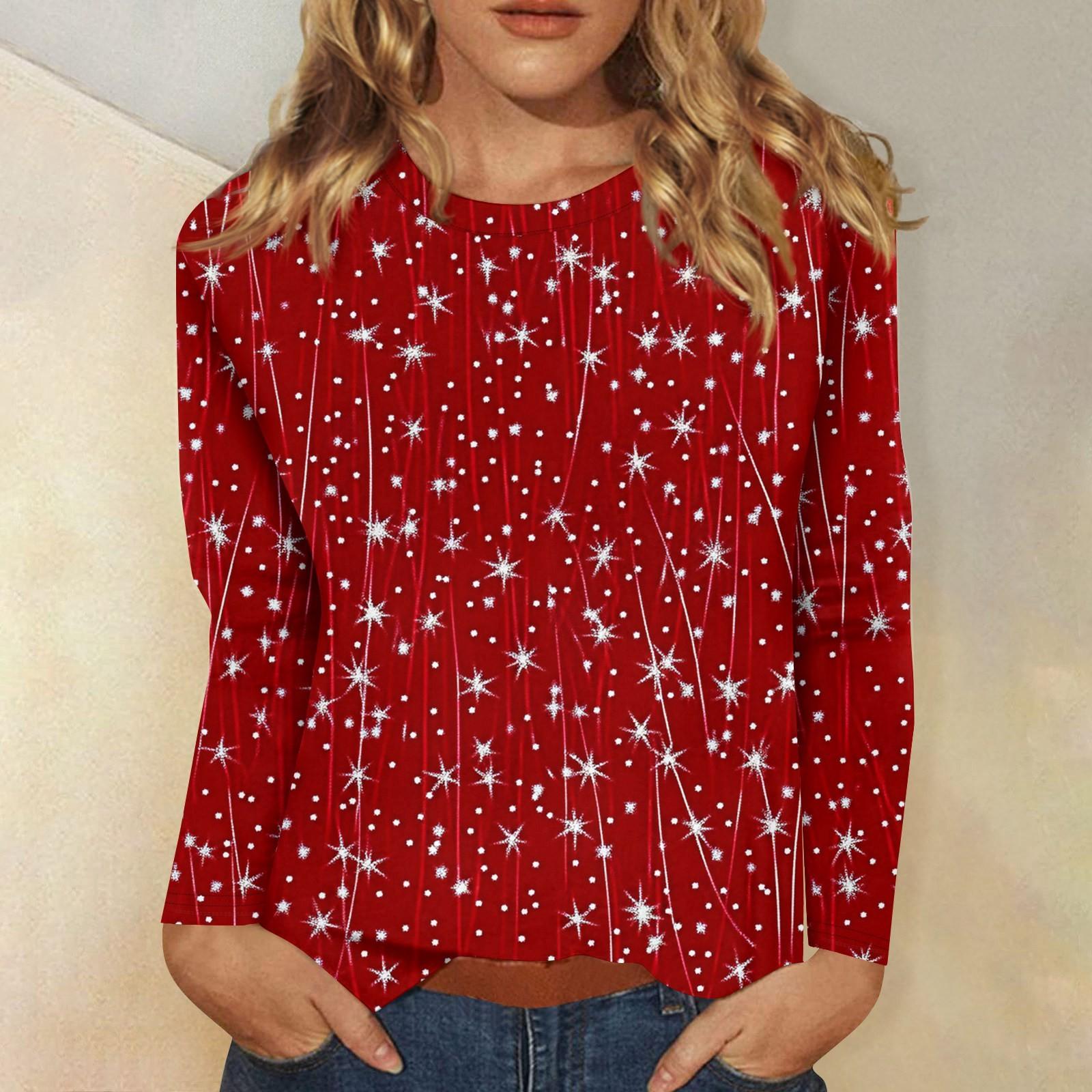 Рубашки с длинным рукавом для женщин Милые принты Футболки Блузки Повседневные Большие размеры Базовые топы Пуловеры Рождественские S
Рубашки с длинным рукавом для женщин Милые принты Футболки Блузки Повседневные Большие размеры Базовые топы Пуловеры Рождественские S