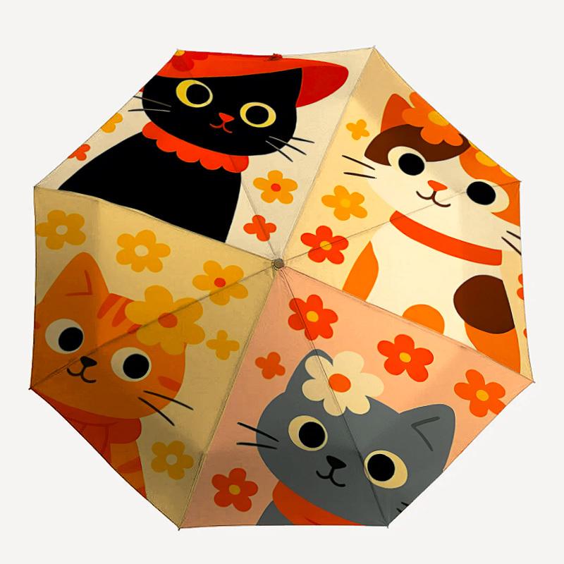 1pc Floral Cats Automatic Folding Umbrella Portable Collapsible Umbrella for All Seasons, 8-Rib Durable Construction043
1pc Floral Cats Automatic Folding Umbrella Portable Collapsible Umbrella for All Seasons, 8-Rib Durable Construction043