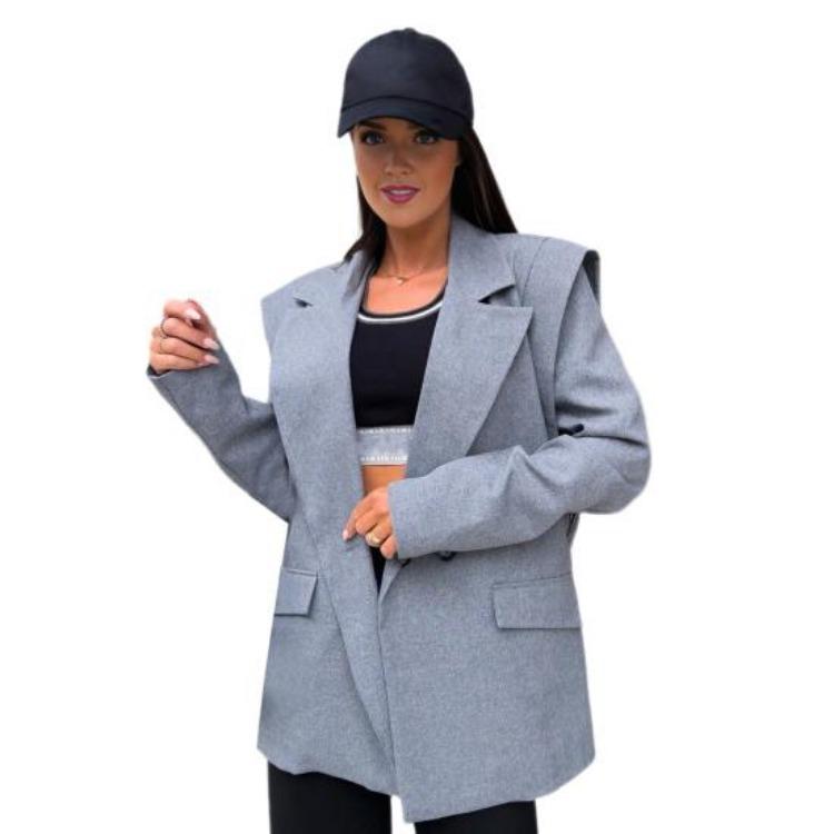 Casual Business Suit Jacket Women Lapel Long Sleeve Coat Solid Color Loose Fit Flap Pockets Buttons Closure Outwear XXL сірий
Casual Business Suit Jacket Women Lapel Long Sleeve Coat Solid Color Loose Fit Flap Pockets Buttons Closure Outwear XXL сірий