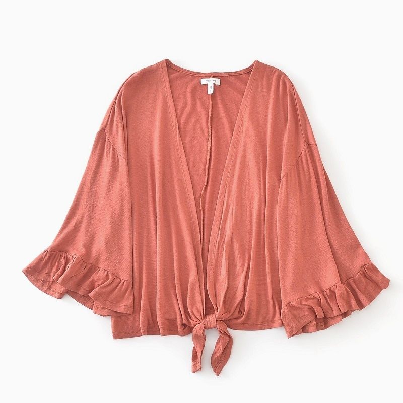 Cotton Elastic Lotus Leaf Speaker Penetration Fashion Chubby Girl Cardigan Dark orange red XL
Cotton Elastic Lotus Leaf Speaker Penetration Fashion Chubby Girl Cardigan Dark orange red XL