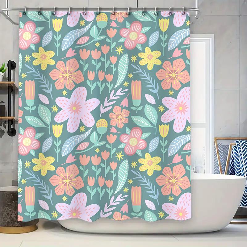 Delightful Floral Shower Curtain Pink Yellow Blue Green Decorative Waterproof Bath Rug Canopy Set for Bathroom Home Decoration A 90x180cm
Delightful Floral Shower Curtain Pink Yellow Blue Green Decorative Waterproof Bath Rug Canopy Set for Bathroom Home Decoration A 90x180cm