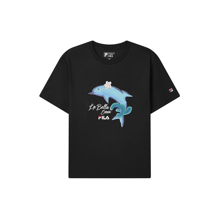 FILA Повседневная спортивная футболка с принтом дельфина с коротким рукавом женские топы черные F51W128107F-BK
FILA Повседневная спортивная футболка с принтом дельфина с коротким рукавом женские топы черные F51W128107F-BK