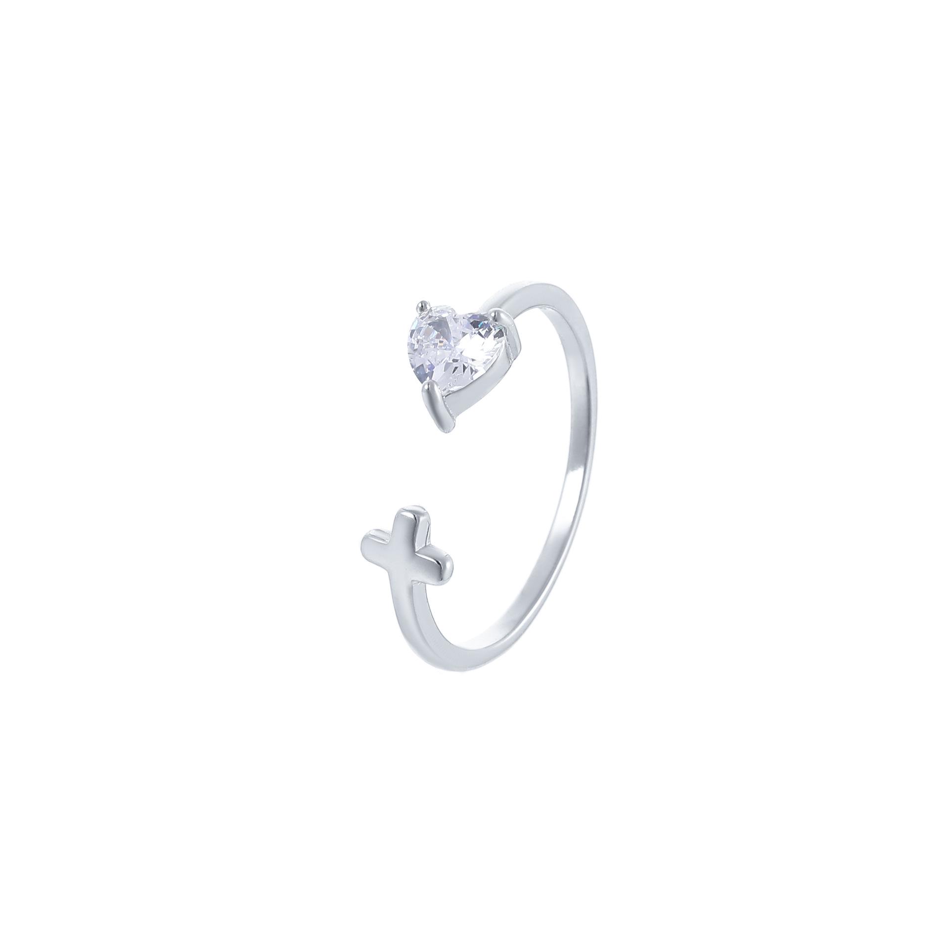S925 Sterling Silver Heart-Shaped Diamond Cross Ring – Women s High-End Niche Design Adjustable
S925 Sterling Silver Heart-Shaped Diamond Cross Ring – Women s High-End Niche Design Adjustable