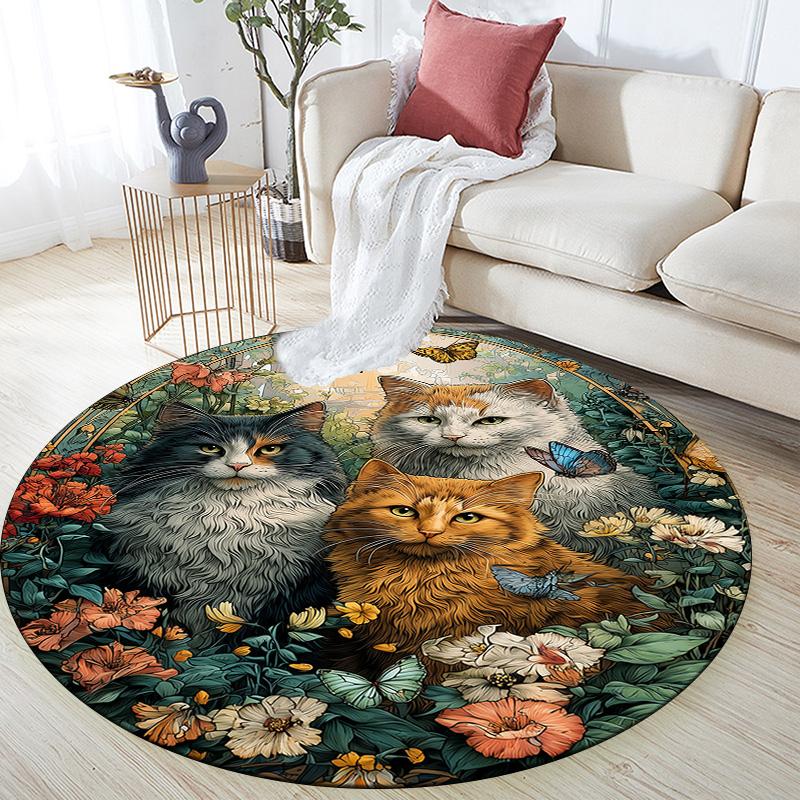 Butterfly Cat Round Area Rug,Carpet Rug for Living Room Bedroom Sofa Playroom Decor,Non-slip Floor Mat 80cmx80cm
Butterfly Cat Round Area Rug,Carpet Rug for Living Room Bedroom Sofa Playroom Decor,Non-slip Floor Mat 80cmx80cm