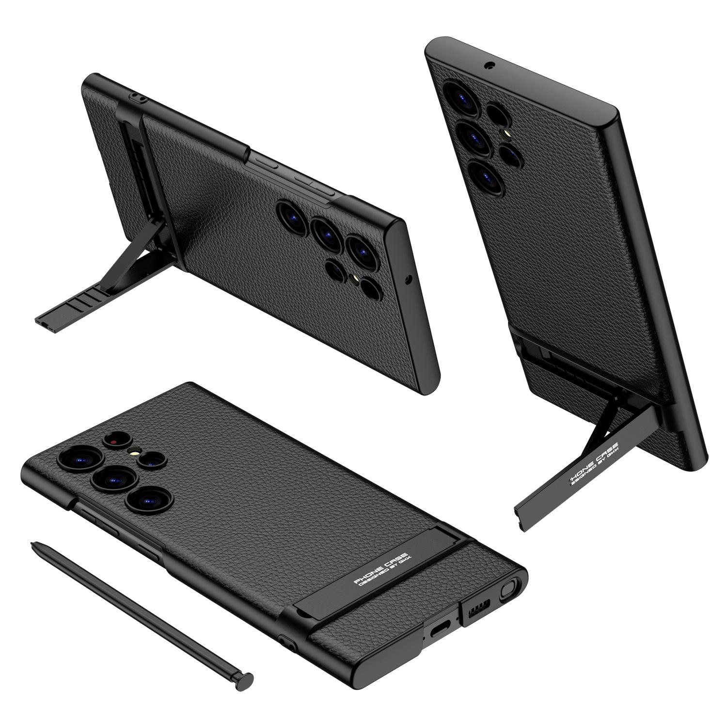 Samsung S24ultra Mobile Phone Case Plain Leather Full Inclusive Ultra Thin S24p Essence Hole Triumphant Bracket Protection Case SM-S24
Samsung S24ultra Mobile Phone Case Plain Leather Full Inclusive Ultra Thin S24p Essence Hole Triumphant Bracket Protection Case SM-S24