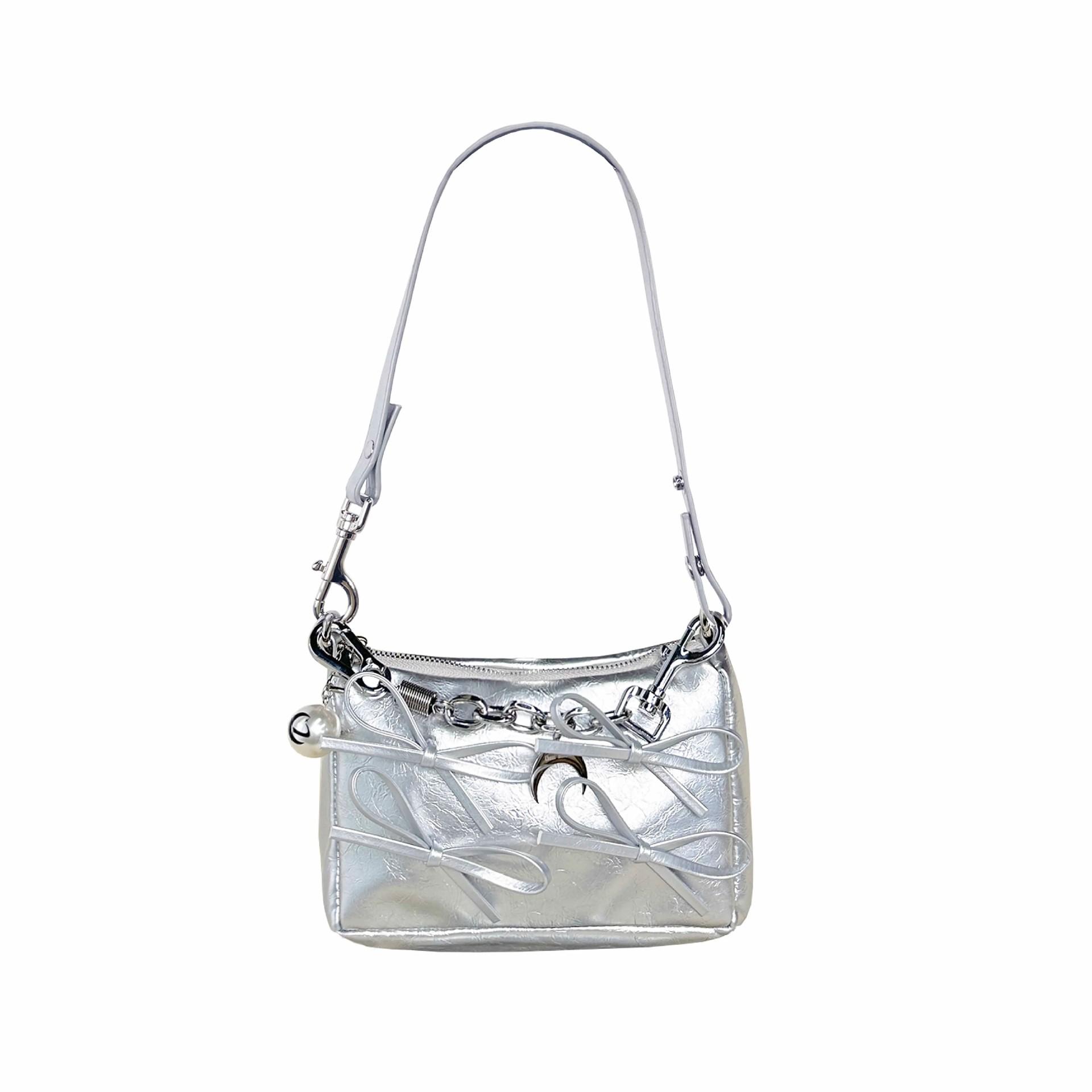 Niche bag silver bow shoulder bag small square bag chain underarm bag women серебряный
Niche bag silver bow shoulder bag small square bag chain underarm bag women серебряный