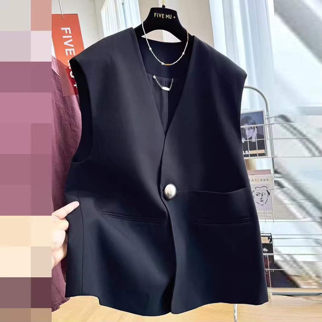 Women s Elegant Sleeveless V-Neck Blazer Vest: A Simple Spring/Fall Commuter Jacket XS
Women s Elegant Sleeveless V-Neck Blazer Vest: A Simple Spring/Fall Commuter Jacket XS