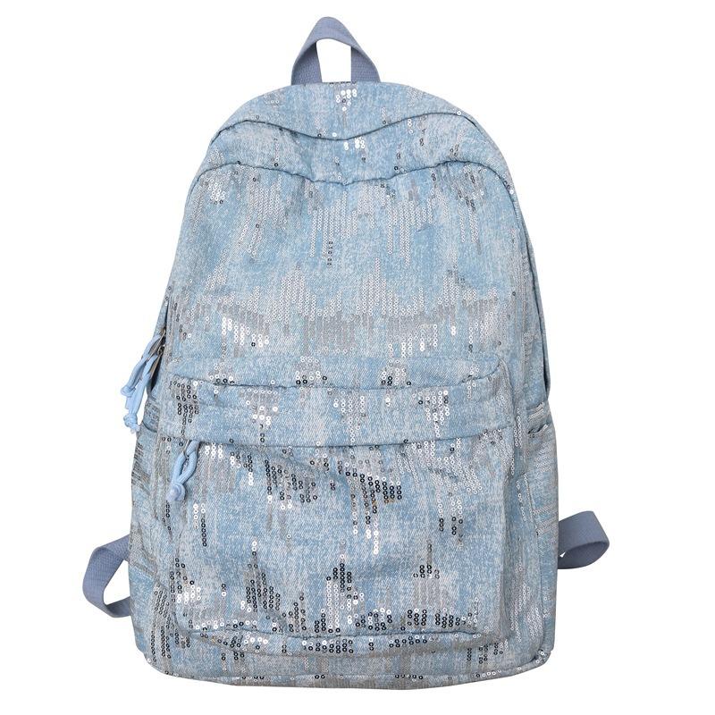 Niche casual design sense trendy sequined schoolbag students commute to class large capacity backpack світло-синій колір
Niche casual design sense trendy sequined schoolbag students commute to class large capacity backpack світло-синій колір