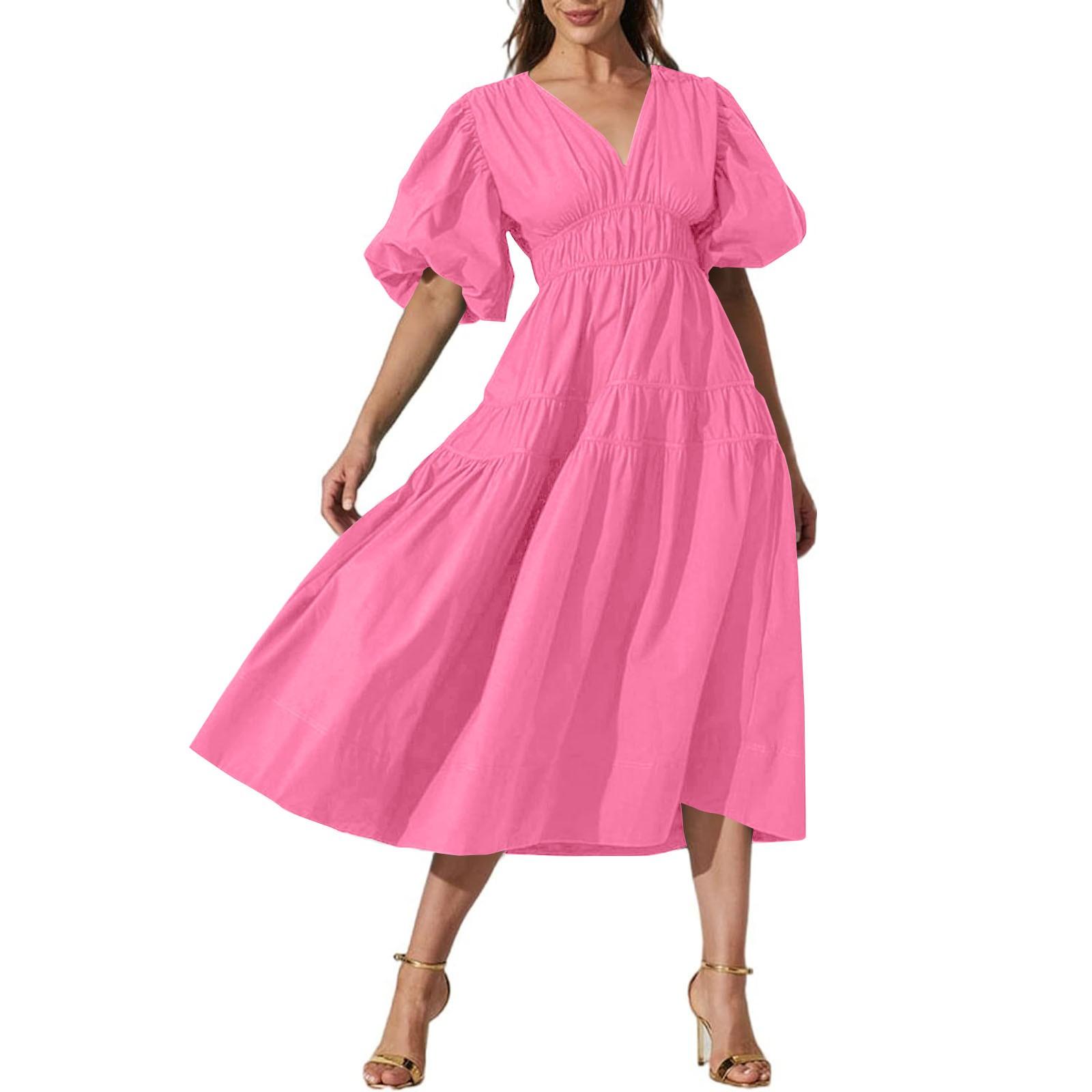 Жіноча вільна повсякденна пляжна сукня міді з квітковим принтом у богемному стилі M рожевий
Жіноча вільна повсякденна пляжна сукня міді з квітковим принтом у богемному стилі M рожевий