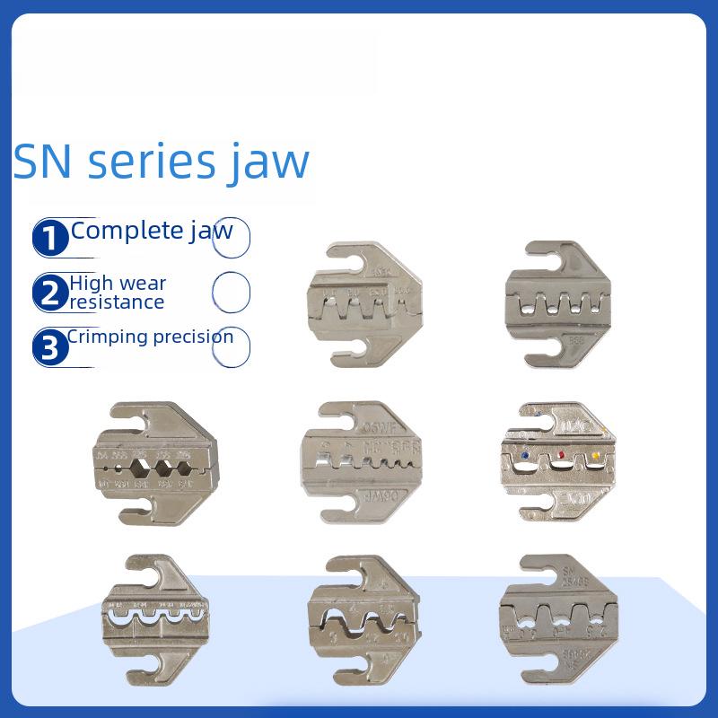 SN Series Crimping Pliers: Jaws, Spring Plugs, Terminals (Bare & Insulated) 02C, 06WF, 2546B, 58B, 06.
SN Series Crimping Pliers: Jaws, Spring Plugs, Terminals (Bare & Insulated) 02C, 06WF, 2546B, 58B, 06.