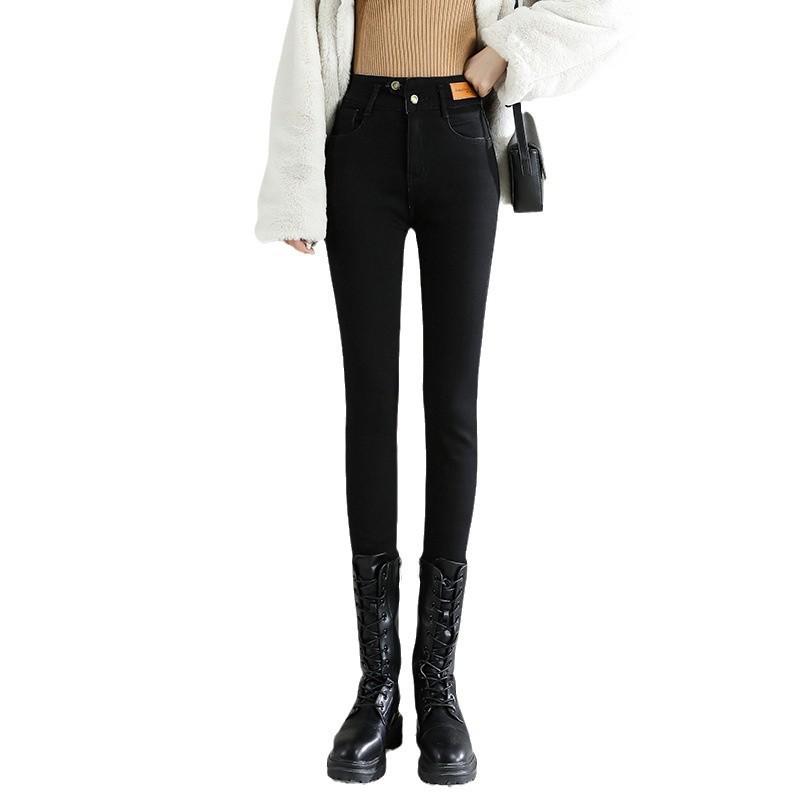 High Waist Double-breasted Slim and Velvet Jeans for Women In Autumn and Winter Boots Pants Tight Pencil Pants for Women In Autumn and Winter 32
High Waist Double-breasted Slim and Velvet Jeans for Women In Autumn and Winter Boots Pants Tight Pencil Pants for Women In Autumn and Winter 32
