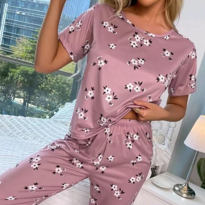 Women s casual loungewear floral printing short-sleeved pajamas and trousers two-piece eye mask set XS розовый
Women s casual loungewear floral printing short-sleeved pajamas and trousers two-piece eye mask set XS розовый