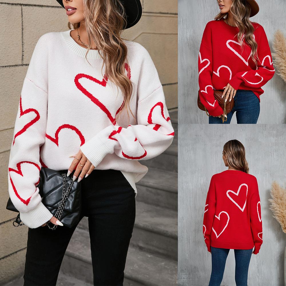 Осенне-зимний женский свитер Love Valentine s Day свитер с длинным рукавом и большим персиковым сердечком L красный
Осенне-зимний женский свитер Love Valentine s Day свитер с длинным рукавом и большим персиковым сердечком L красный