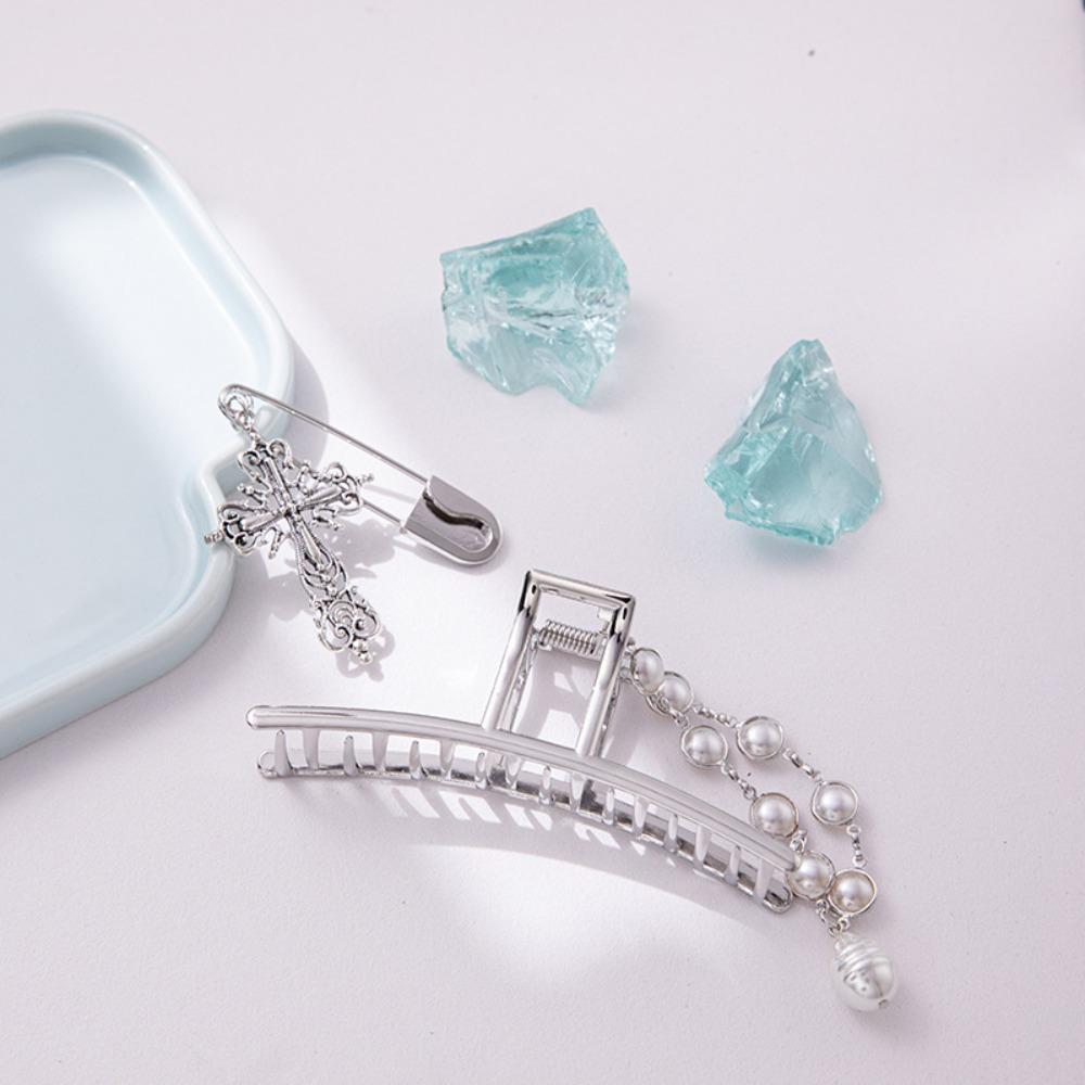 Jewelry Hair Claw Set Vintage Cross Pendant Crab Clip Pearl Chain Hair Clip Hair Styling Accessory
Jewelry Hair Claw Set Vintage Cross Pendant Crab Clip Pearl Chain Hair Clip Hair Styling Accessory