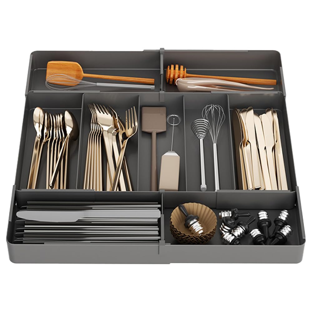 Cutlery Kitchen Drawer Storage Sliding Tray Case, Divider, Black, Under-Sink (Black, Large)
Cutlery Kitchen Drawer Storage Sliding Tray Case, Divider, Black, Under-Sink (Black, Large)