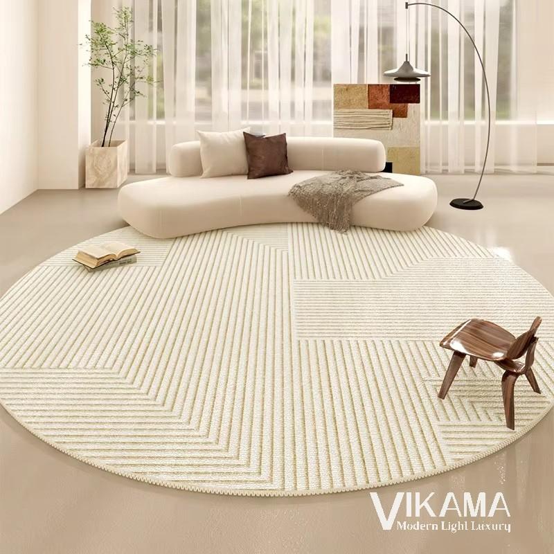 VIKAMA circular cream style light luxury carpet living room bedroom minimalist beige lines home decoration washable floor mat 60CMX60CM
VIKAMA circular cream style light luxury carpet living room bedroom minimalist beige lines home decoration washable floor mat 60CMX60CM