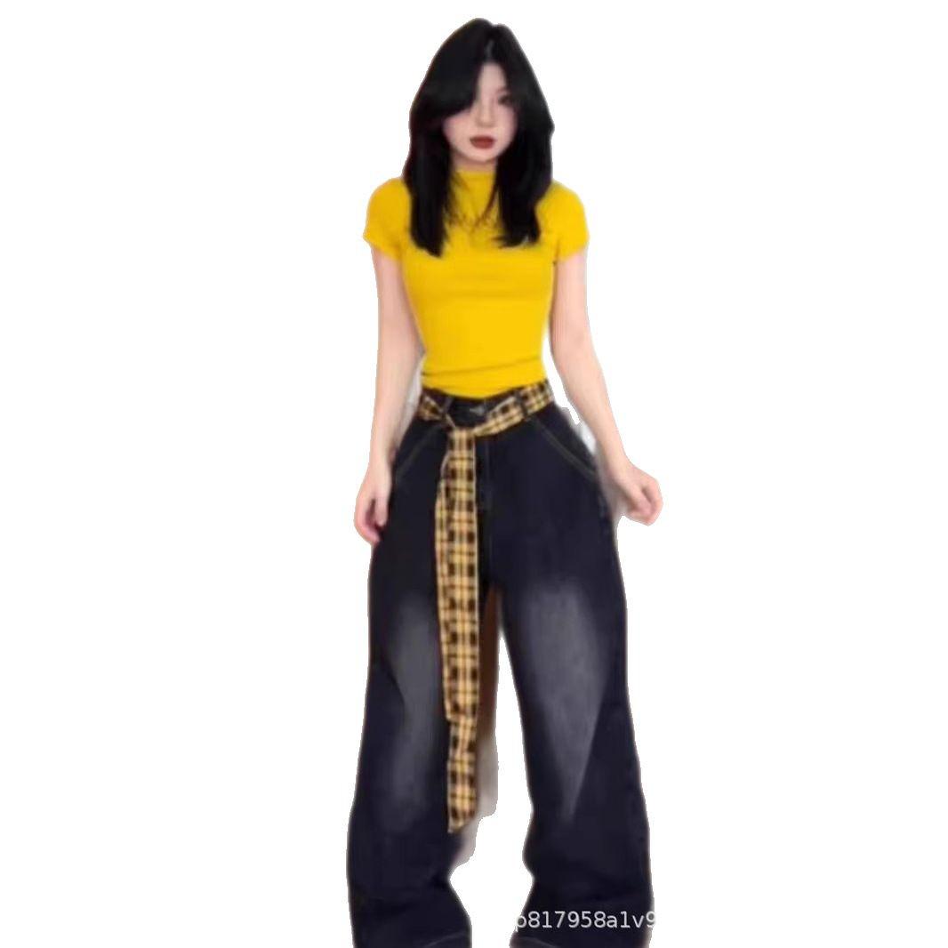 Yellow Letter Rhinestone Short Sleeve Slimming T-Shirt - Women s Summer Figure-Flattering American Hot Girl Style S
Yellow Letter Rhinestone Short Sleeve Slimming T-Shirt - Women s Summer Figure-Flattering American Hot Girl Style S