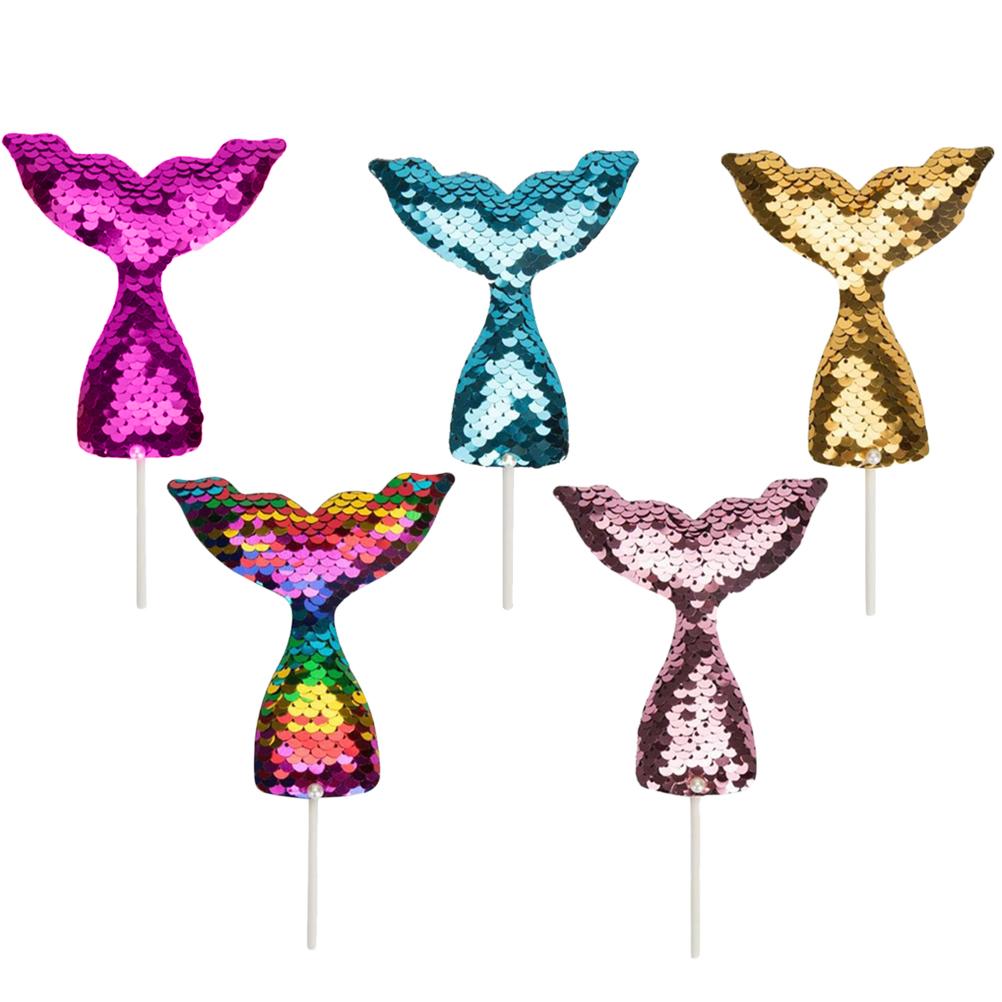 5 Pcs Sequins Mermaid Tail Cake Toppers Happy Birthday Cake Topper Decoration for Party Wedding
5 Pcs Sequins Mermaid Tail Cake Toppers Happy Birthday Cake Topper Decoration for Party Wedding