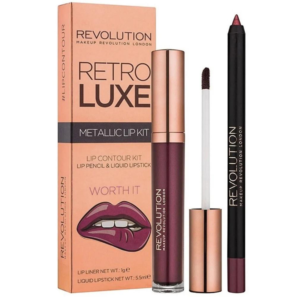 Makeup Revolution - Набор для губ Metallic Retro Luxe -
Makeup Revolution - Набор для губ Metallic Retro Luxe -