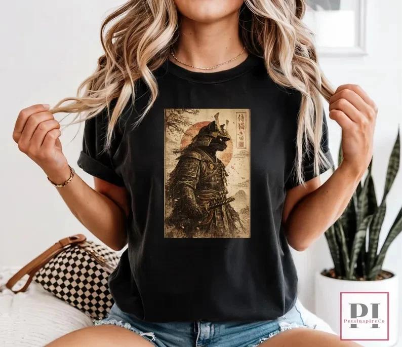 Samurai Cat T-Shirt, Japanese Anime Tee, Cat Lover Gift S
Samurai Cat T-Shirt, Japanese Anime Tee, Cat Lover Gift S
