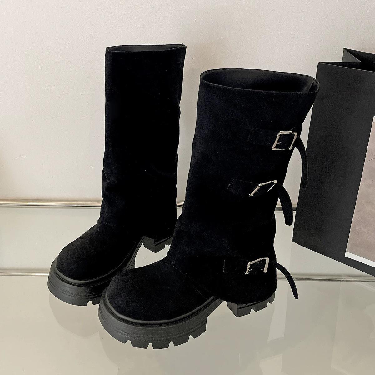 Niche design thick heel thick-soled trouser tube boots women s autumn and winter height increase and thin knight boots 40 чорний
Niche design thick heel thick-soled trouser tube boots women s autumn and winter height increase and thin knight boots 40 чорний