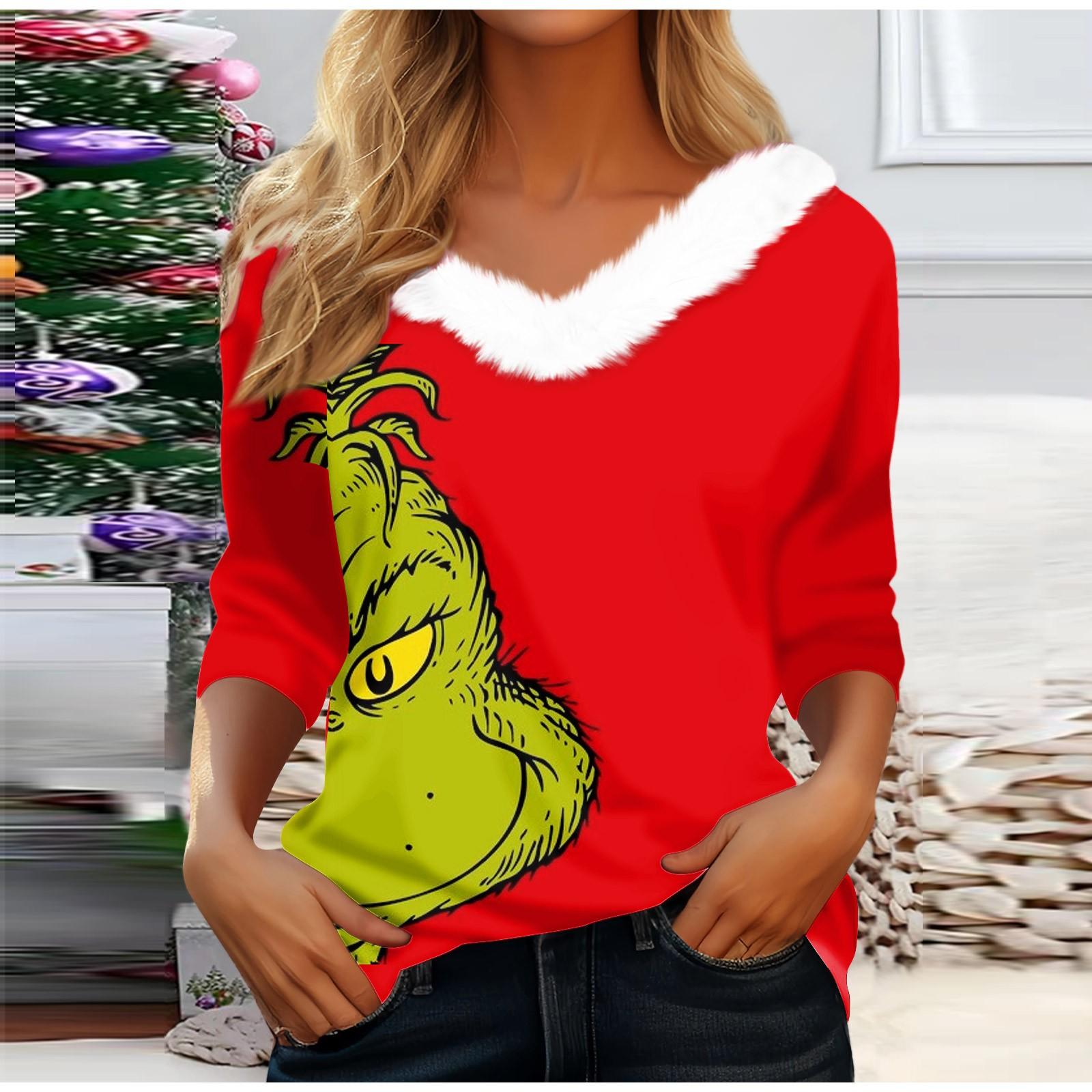 Рубашки с длинным рукавом для женщин Милые топы Рождественские принты Футболки Блузки Повседневные топы больших размеров Базовые топы Пуловеры S красный
Рубашки с длинным рукавом для женщин Милые топы Рождественские принты Футболки Блузки Повседневные топы больших размеров Базовые топы Пуловеры S красный