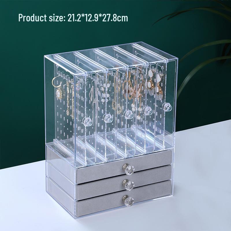 Акриловая пыленепроницаемая стойка для демонстрации ювелирных изделий с ящиками - Коробка для хранения ожерелий и серег
Акриловая пыленепроницаемая стойка для демонстрации ювелирных изделий с ящиками - Коробка для хранения ожерелий и серег