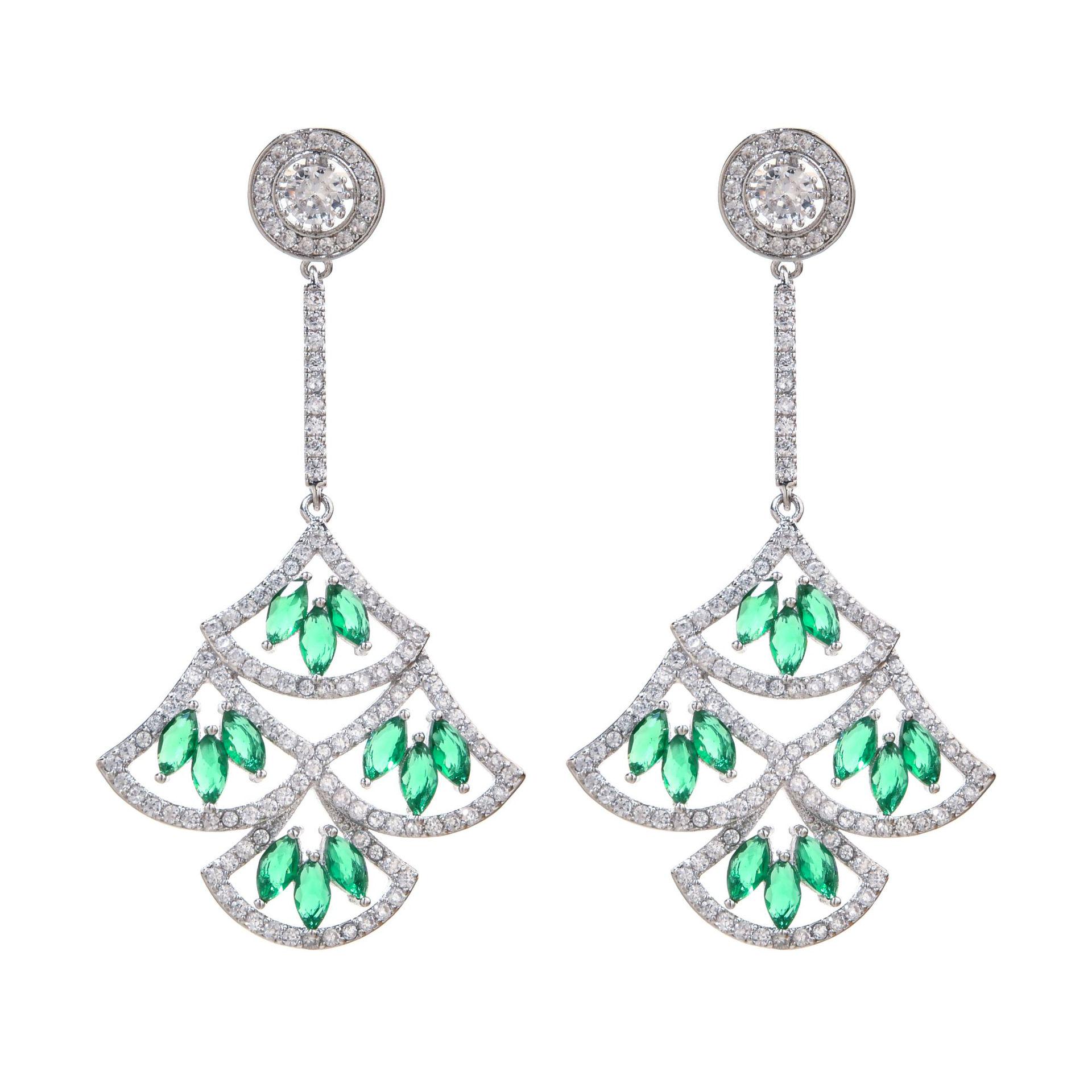 Jie Xiao S925 Silver Fan-shaped Zircon Tassel Earrings - Hypoallergenic European & American Style зелёный
Jie Xiao S925 Silver Fan-shaped Zircon Tassel Earrings - Hypoallergenic European & American Style зелёный