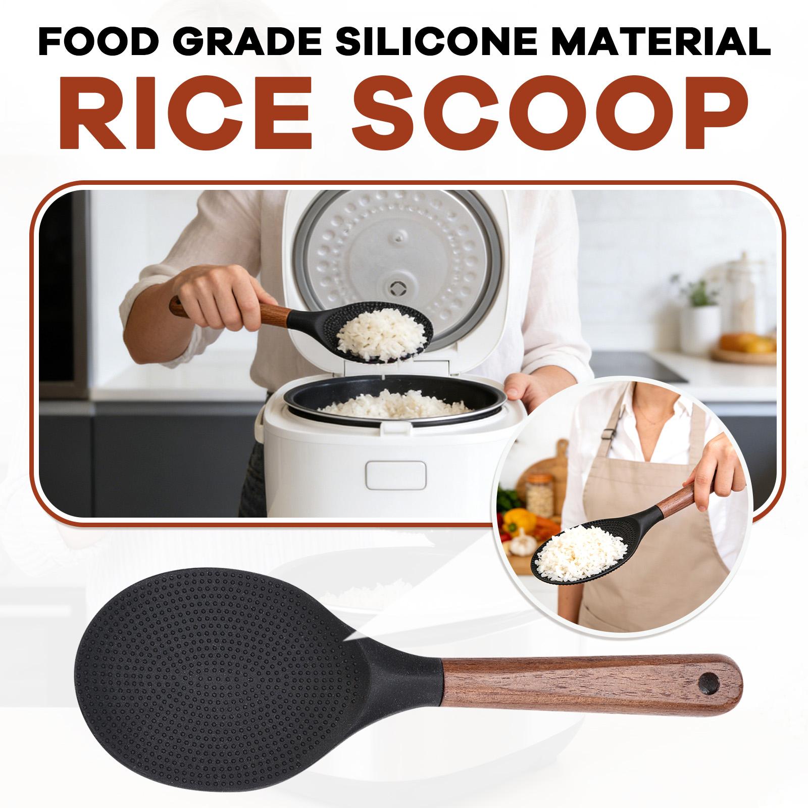 Silicone Rice Spoon With Wooden Handle: Non-stick Rice Spoon, Mashed Potato Spoon, Heat-resistant Kitchen Utensil, Gentle Spoon Head Design. One Size
Silicone Rice Spoon With Wooden Handle: Non-stick Rice Spoon, Mashed Potato Spoon, Heat-resistant Kitchen Utensil, Gentle Spoon Head Design. One Size
