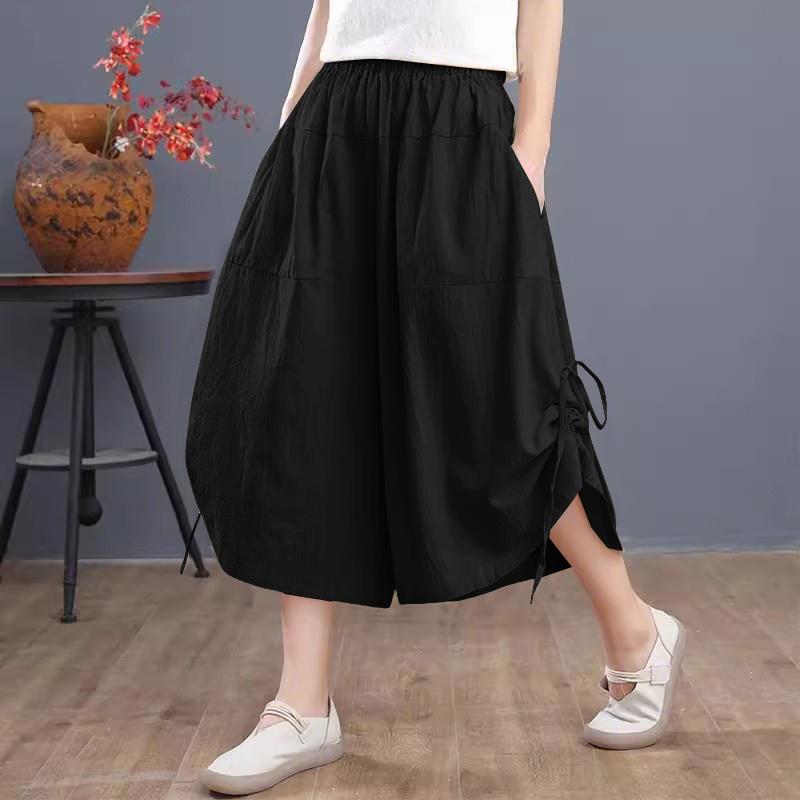 ZANZEA Женские повседневные укороченные брюки свободного кроя на резинке с кулиской чёрный
ZANZEA Женские повседневные укороченные брюки свободного кроя на резинке с кулиской чёрный