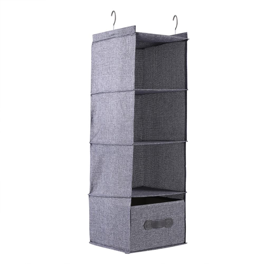 Hanging Closet Organizer Clothes Clothing Storage Holder 4 Shelves with Drawer (Gray)
Hanging Closet Organizer Clothes Clothing Storage Holder 4 Shelves with Drawer (Gray)