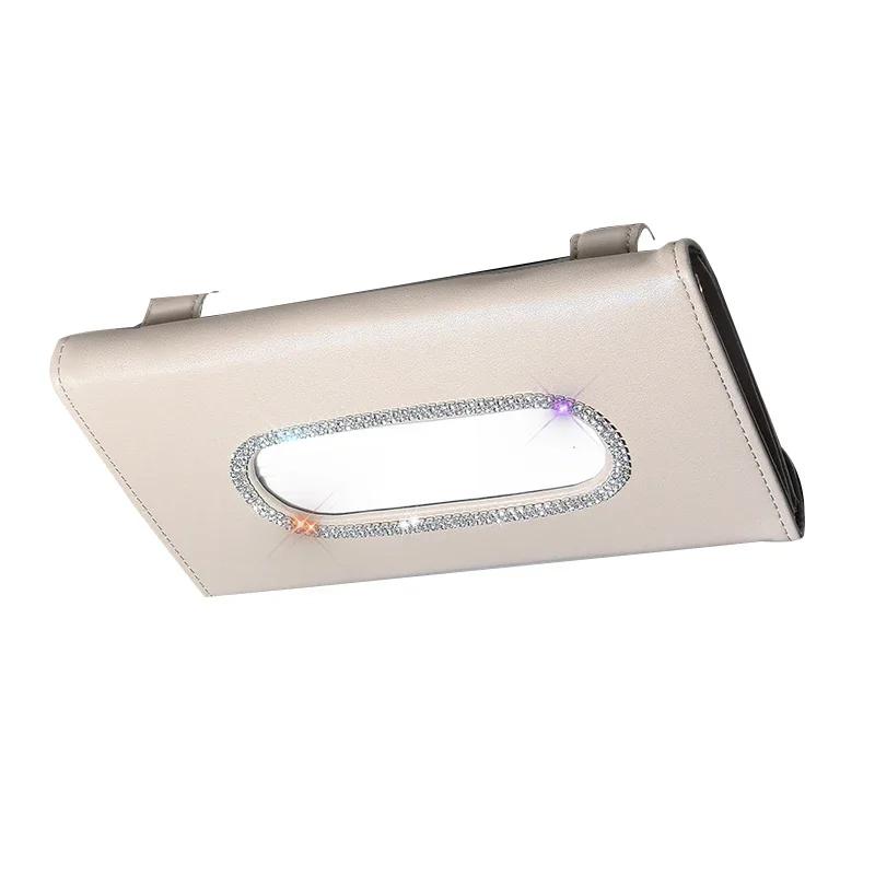 Luxury Diamond Crystal Car Tissue Box Sun Visor Leather Auto Tissue Bag Sunvisor Hanging Holder Case Napkin Car Accessories бежевый
Luxury Diamond Crystal Car Tissue Box Sun Visor Leather Auto Tissue Bag Sunvisor Hanging Holder Case Napkin Car Accessories бежевый